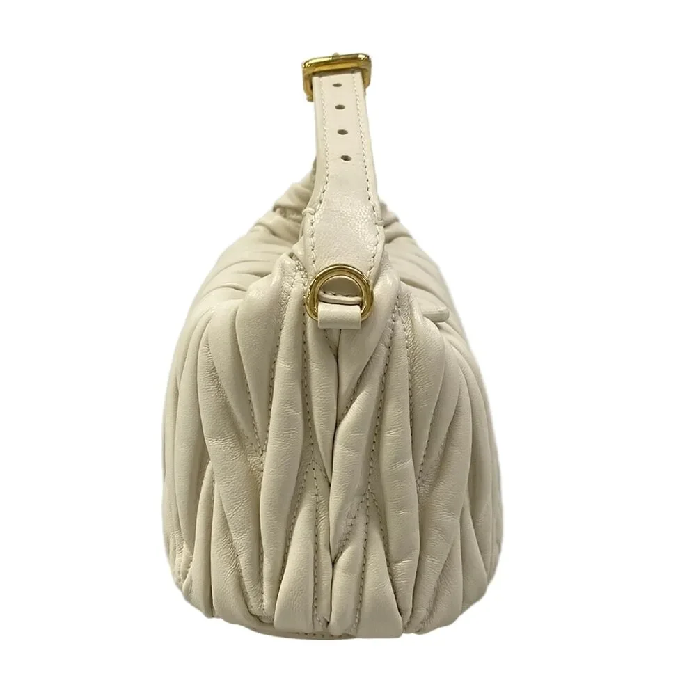 Miu Miu Matelasse Handbag 5NE026 Bianco (Ivory)